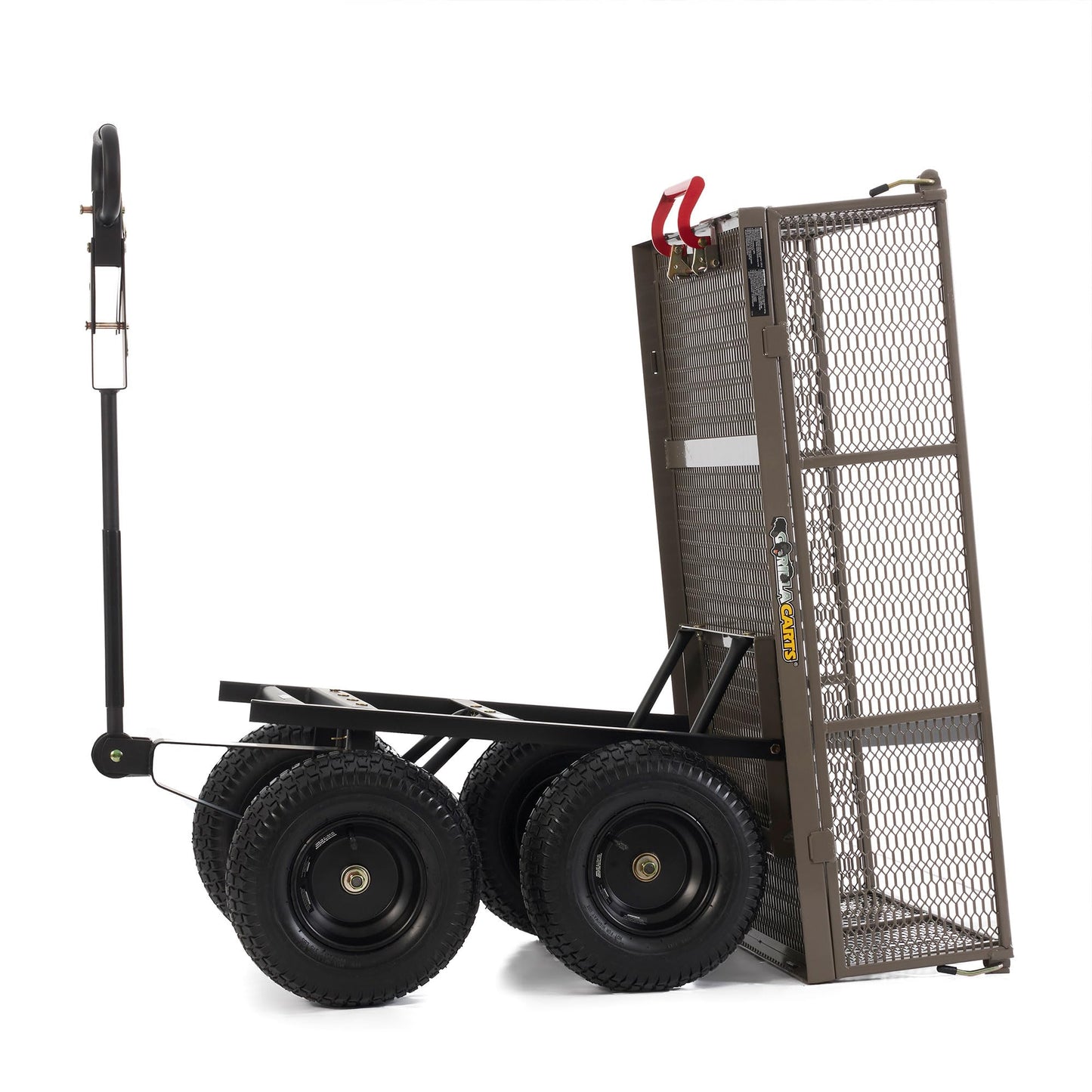 Gorilla Carts Steel Dump Cart, 5 Cu Ft Bed, 1200 lb Load Capacity, Gray – Towable Heavy-Duty Outdoor Utility Wagon with Removable Side Panels for Yard, Lawn, Garden or Landscaping