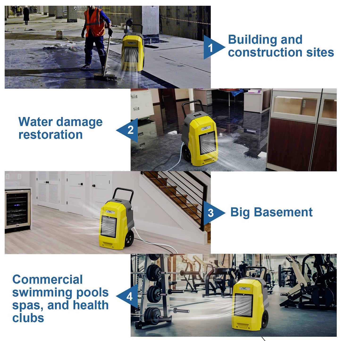 ALORAIR 180 Pints Commercial Dehumidifier with Pump Drain Hose, Smart Wi-Fi Dehumidifier for Large Basement, Industrial or Commercial Space, Smart Wi-Fi, 6 Years Limited Warranty