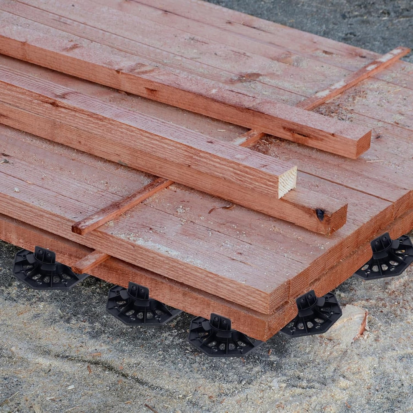 YMSZGBZG 24 Pack Adjustable Deck Support Pedestal, 1-3/16'' to 2-3/4'' Height, Deck Foundation Support Base
