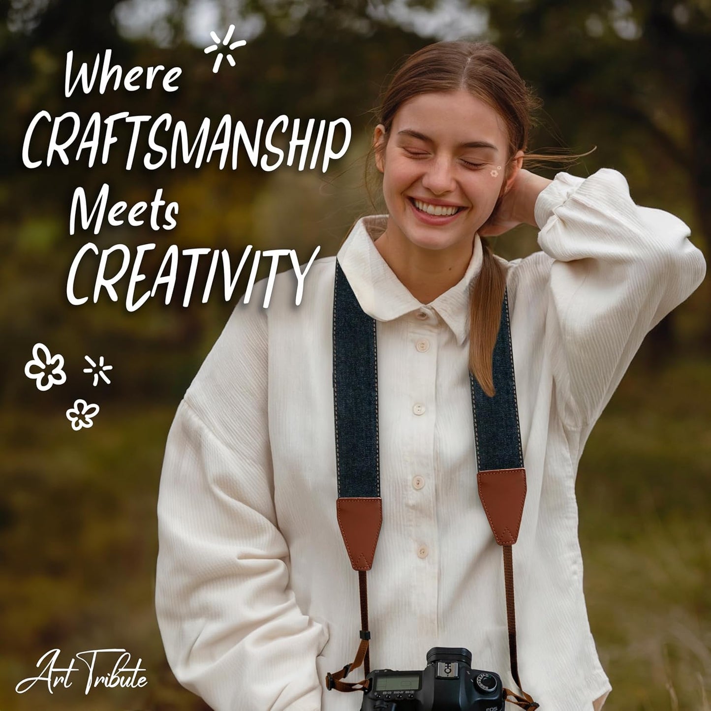 Art Tribute Camera Strap for All DSLR and Mirrorless Cameras. Photographers Strap Neck, Shoulder & Crossbody Camera