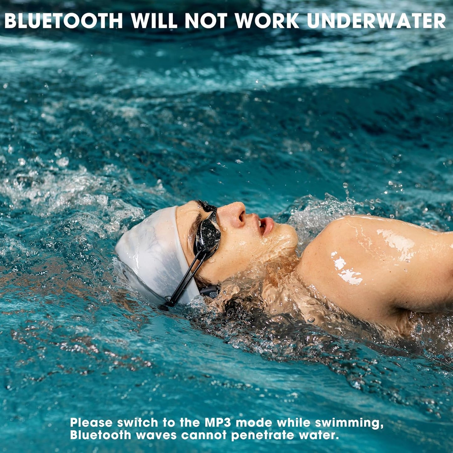 M1 Swimming 32GB MP3 IP68 Swimming, FlowMotion Open-Ear Headphones Bluetooth Bone Conduction Headphones, Player