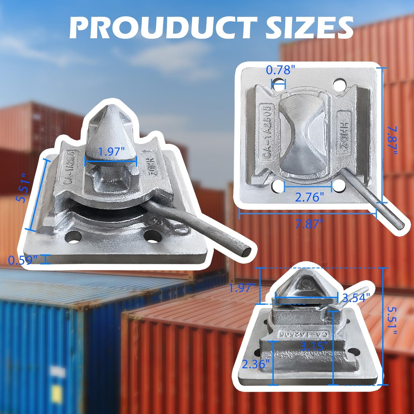 NULTRUMA Sea Rail Shipping Container Manual Twist Lock, Dovetail Style Deck Mount for Securing Containers to Flat Surfaces, Ships, Trailers & Rail Cars 2 Pack
