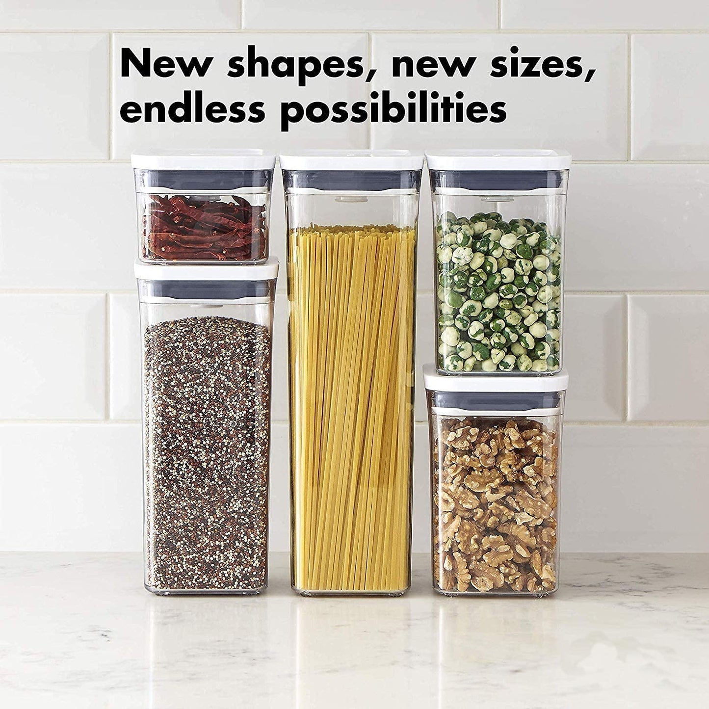 OXO Good Grips POP Container - Airtight Food Storage - 3.7 Qt Rectangle (Set of 4) for Cereal and More