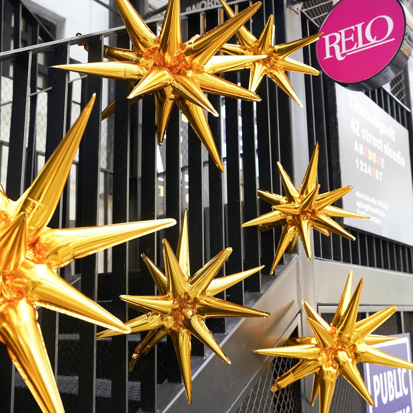 PartyWoo Metallic Gold Star Foil Balloons - 6 Different Sizes | 22-Inch Mylar Balloons for Celebrations