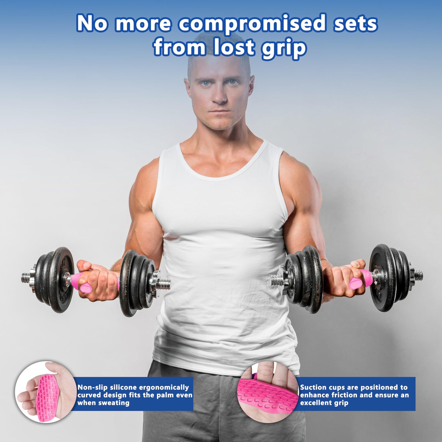 Epritliber Silicone Gym Grips for Weight Lifting,Workout Gloves for Men Alternative,Anti Slip Gym Workout Grip for Women,Rubber Gym Hand Grips-Weightlifting Grips Pad for Ryptfit,Training