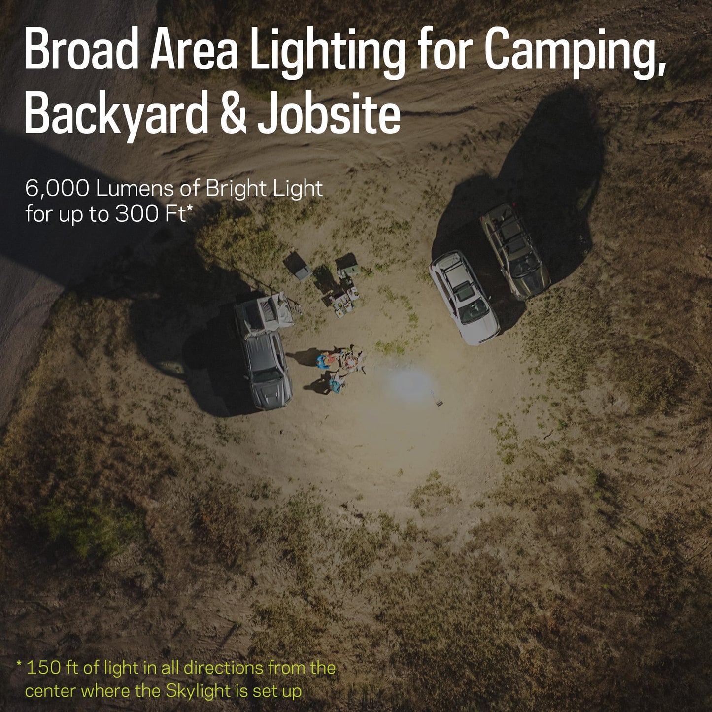 Goal Zero Skylight – 6000-Lumen Portable Telescoping LED Light Provides 300’ of Lighting, Adjustable 4’-12’ Height –Use for Camping, Tailgating, Outdoor, Work & Jobsite
