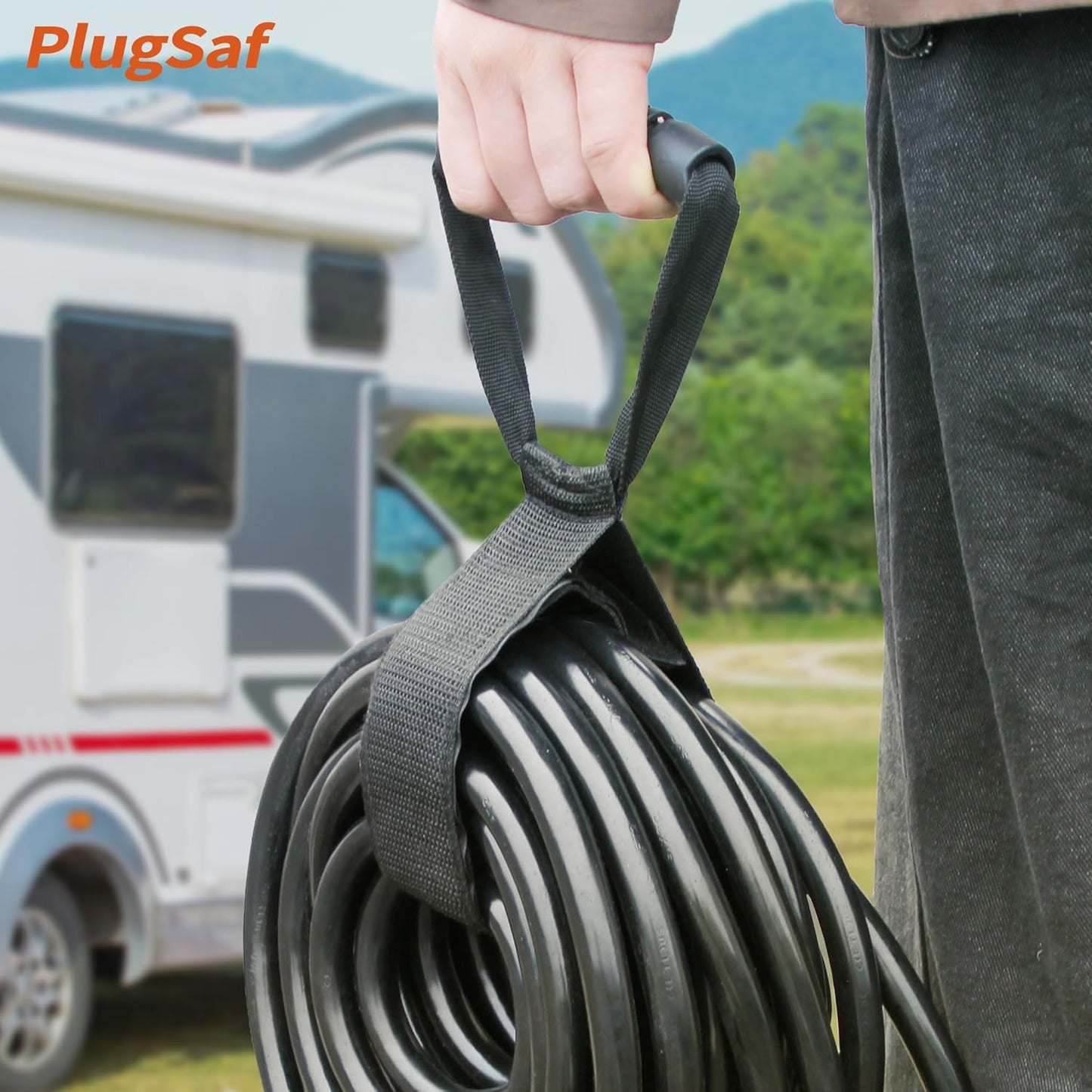 30 Inch (2 Pack), PlugSaf Extension Cord Organizer Heavy-Duty Hook and Loop Storage Straps, Pool Hoses, RV Accessories