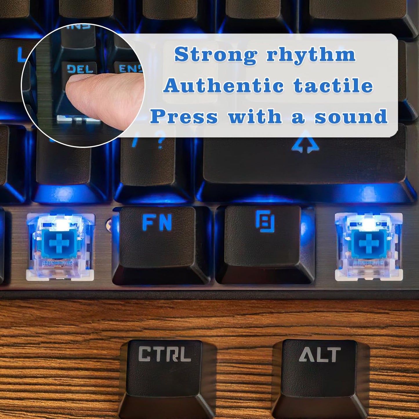 Deftomo 50 3-Pin Pcs Blue Keyboard Switches, Clicky Tactile Mechanical Keyboard Switches, Complete DIY Replacement Kit