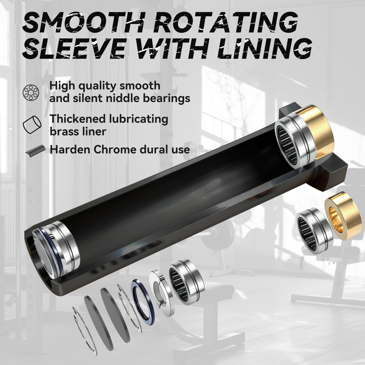 EVERYMATE 10kg Junior Barbell - Alloy Steel Bar for Weightlifting and Powerlifting, Perfect for Junior People and Beginners, 1200lb Capacity, dia25x1670, Strength Training Bar