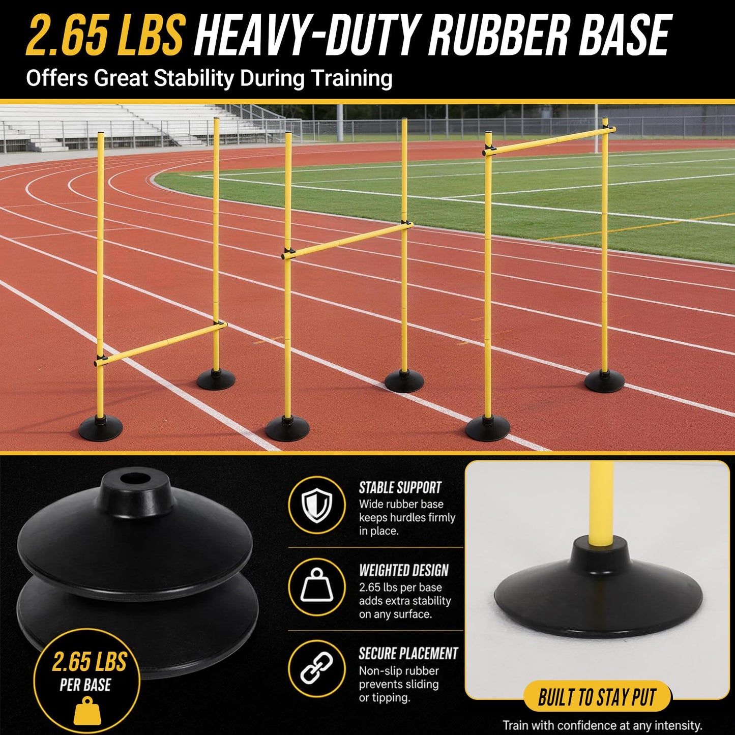 Neoaider 2-in-1 Adjustable Agility Hurdles, 6 Set Hurdles Training Equipment with Heavy-Duty Rubber Bases & Portable Storage Bag, Perfect for Track, Soccer, Plyometric, Fitness & Dog Agility