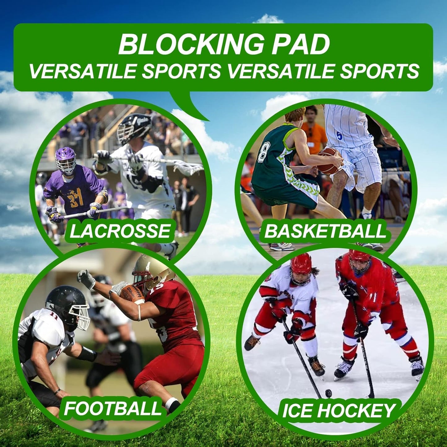 Sharellon Blocking Shield - 26 x 16 inch Thick Sponge Kick Pad for Professional Sports Training Football Basketball Hockey Lacrosse