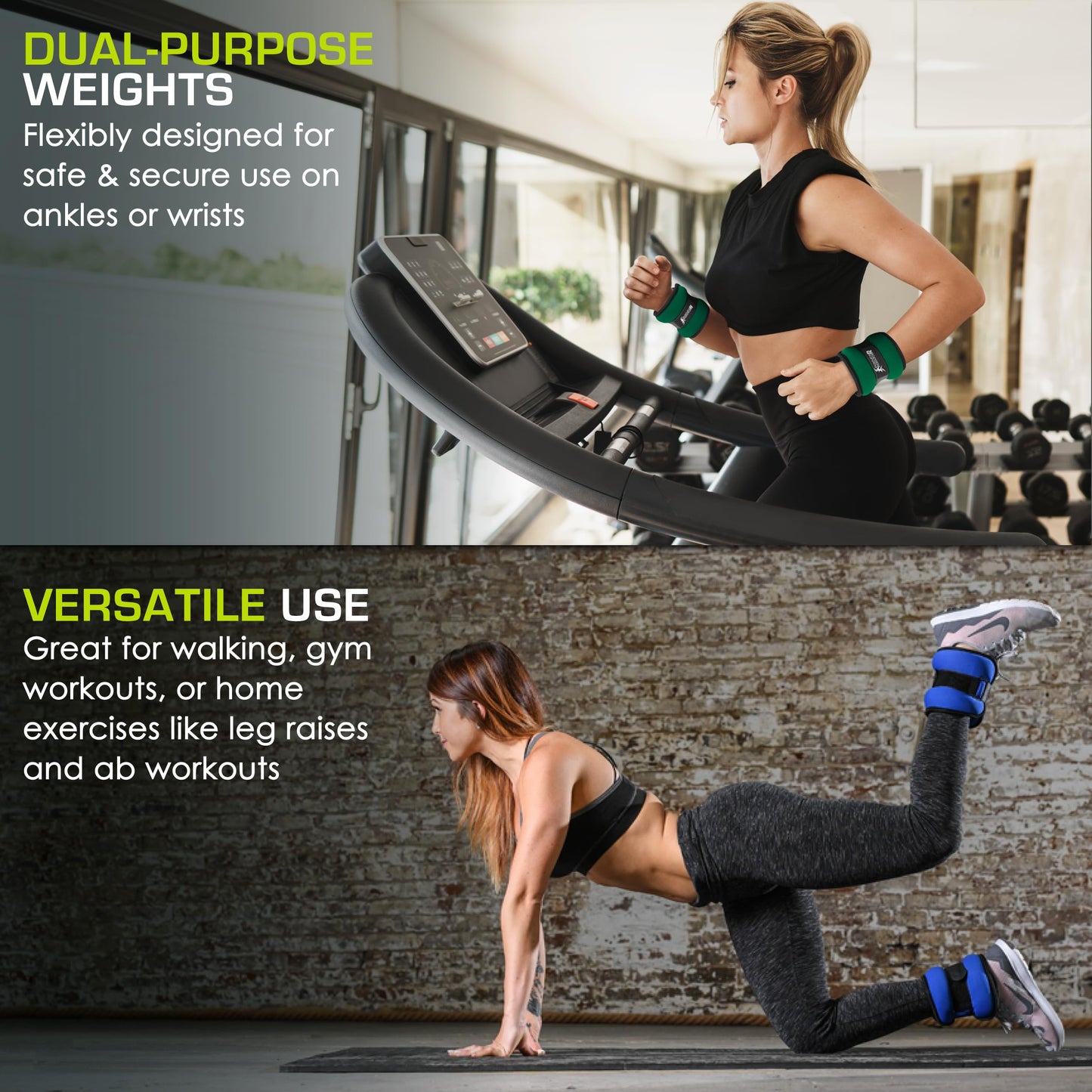 ProsourceFit Ankle, Wrist, Arm, and Leg Weights for Men and Women, Set of 2, 2lb each, Gray