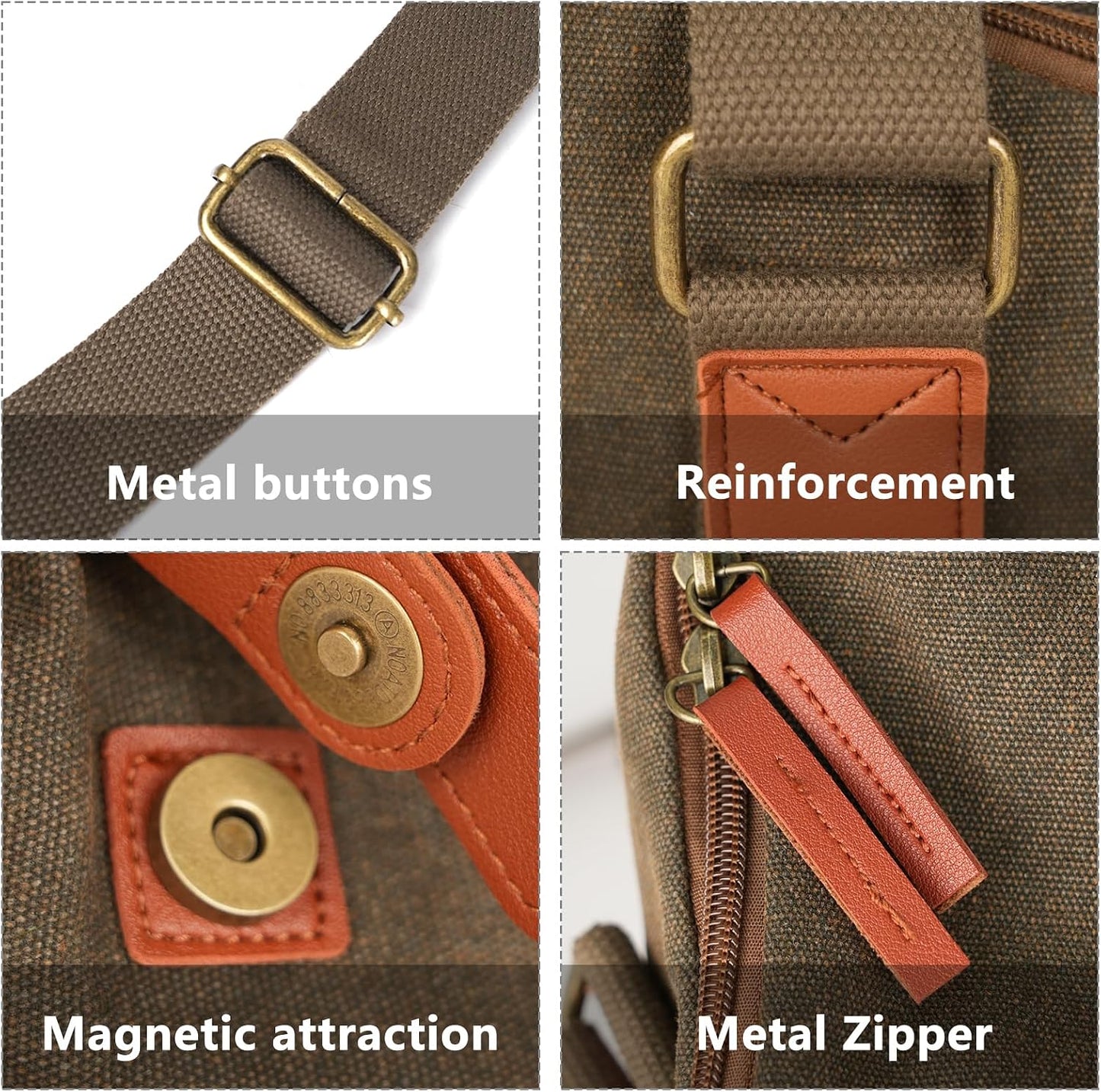 Cwatcun Small Camera Bag Compact Canvas Camera Messenger Bag, Digital Camera Shoulder Case, Travel Photography Bag