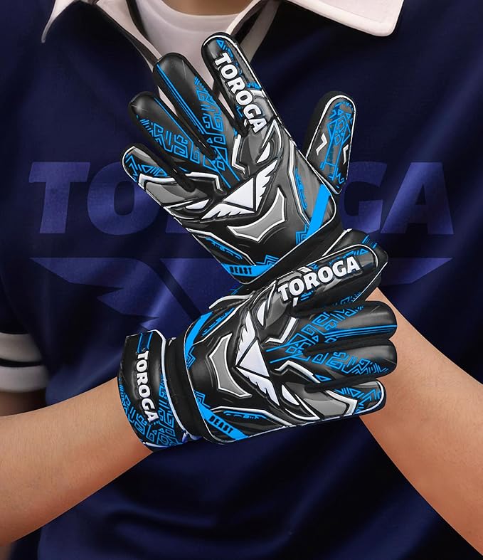 Goalkeeper Gloves for Kids & Youth – Soccer Goalie Gloves, Strong Latex Grip, Double Wrist Support & Breathable Mesh – Boys Football Gloves