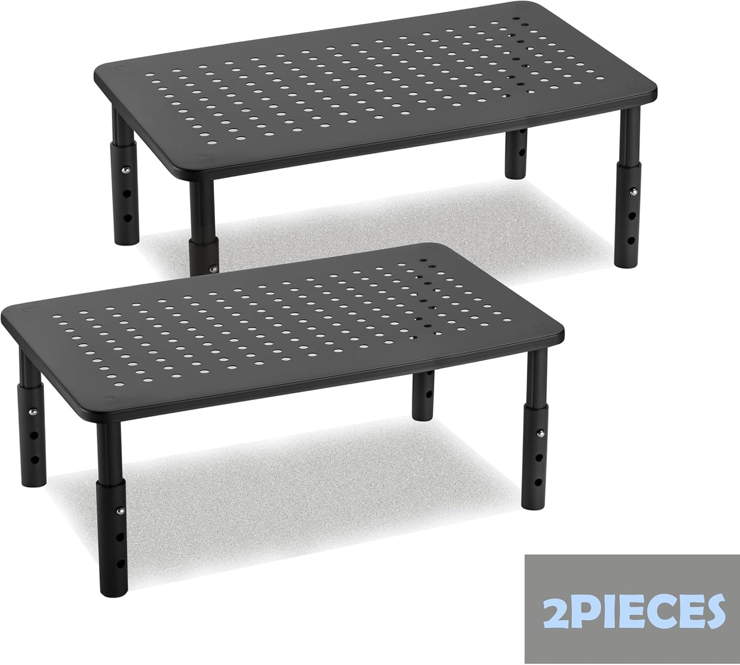 VONDETYR (2 Pieces)(14.5" Lx9.3 Monitor Stand for Desk Monitor Riser, Adjustable Laptop Riser, Desk Organizer Desktop