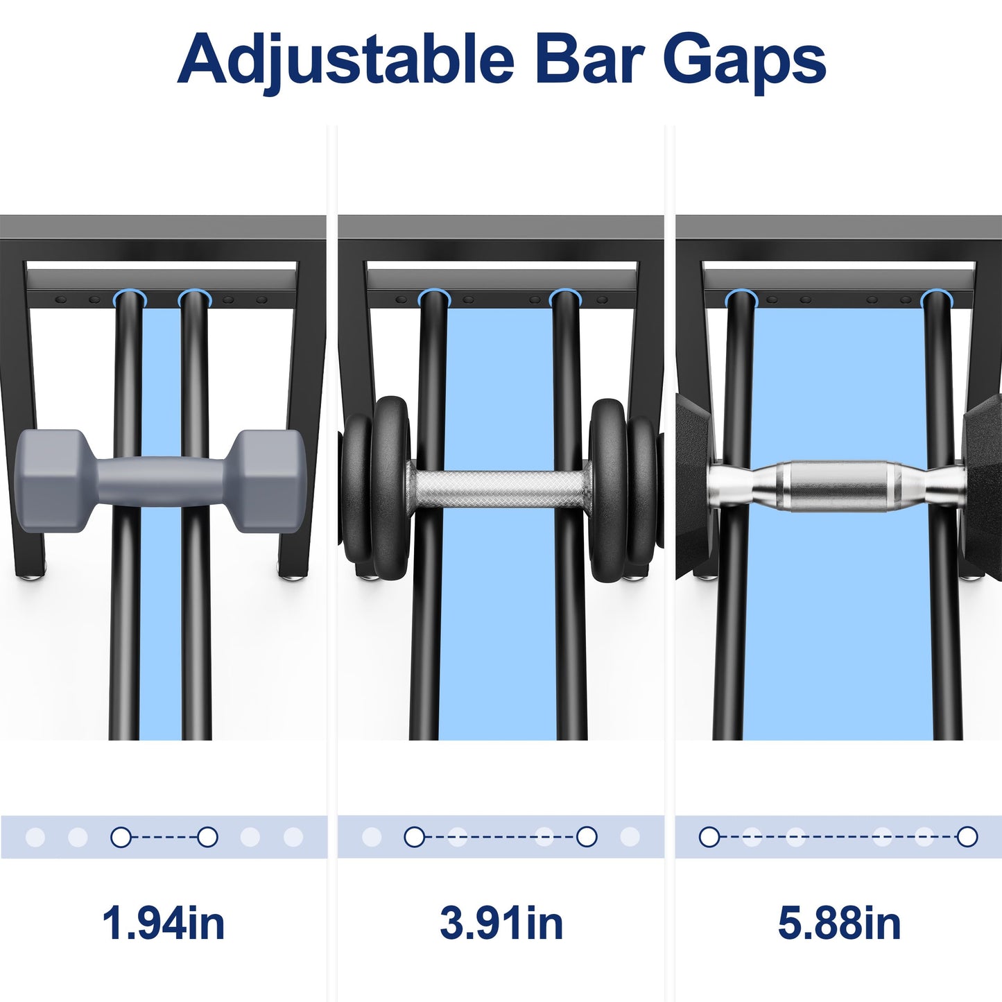 Dumbbell Rack 3-Tier 20 IN Length Adjustable Weight Rack For Home Gym Dumbbells Kettlebell (Rack Only)