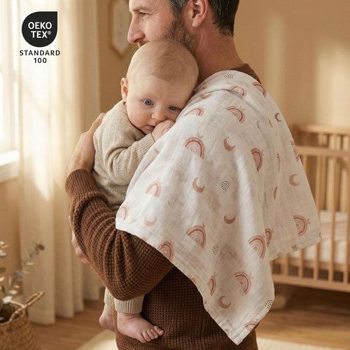 GLLQUEN Baby Receiving Blanket - Soft Cotton Muslin Swaddle Blankets for Newborns | 6 Pack (Sun)