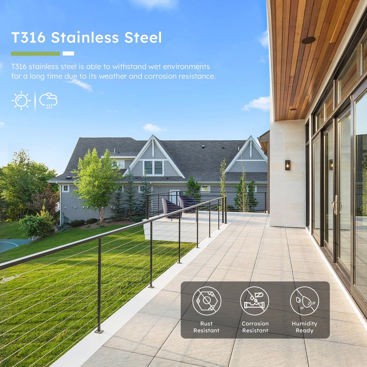 KALLSDY 1200FT 1/8" T316 Stainless Steel Cable, Wire Rope Aircraft Cable for Deck Cable Fence Railing Kit, and DIY Balustrades, 7x7 Strands Construction, Comes with a Cutter