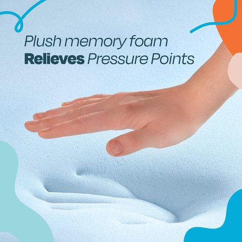 Linenspa Memory Foam Mattress Topper | Twin Size - 2 Inch Gel-Infused Foam - Cooling & Pressure Relief