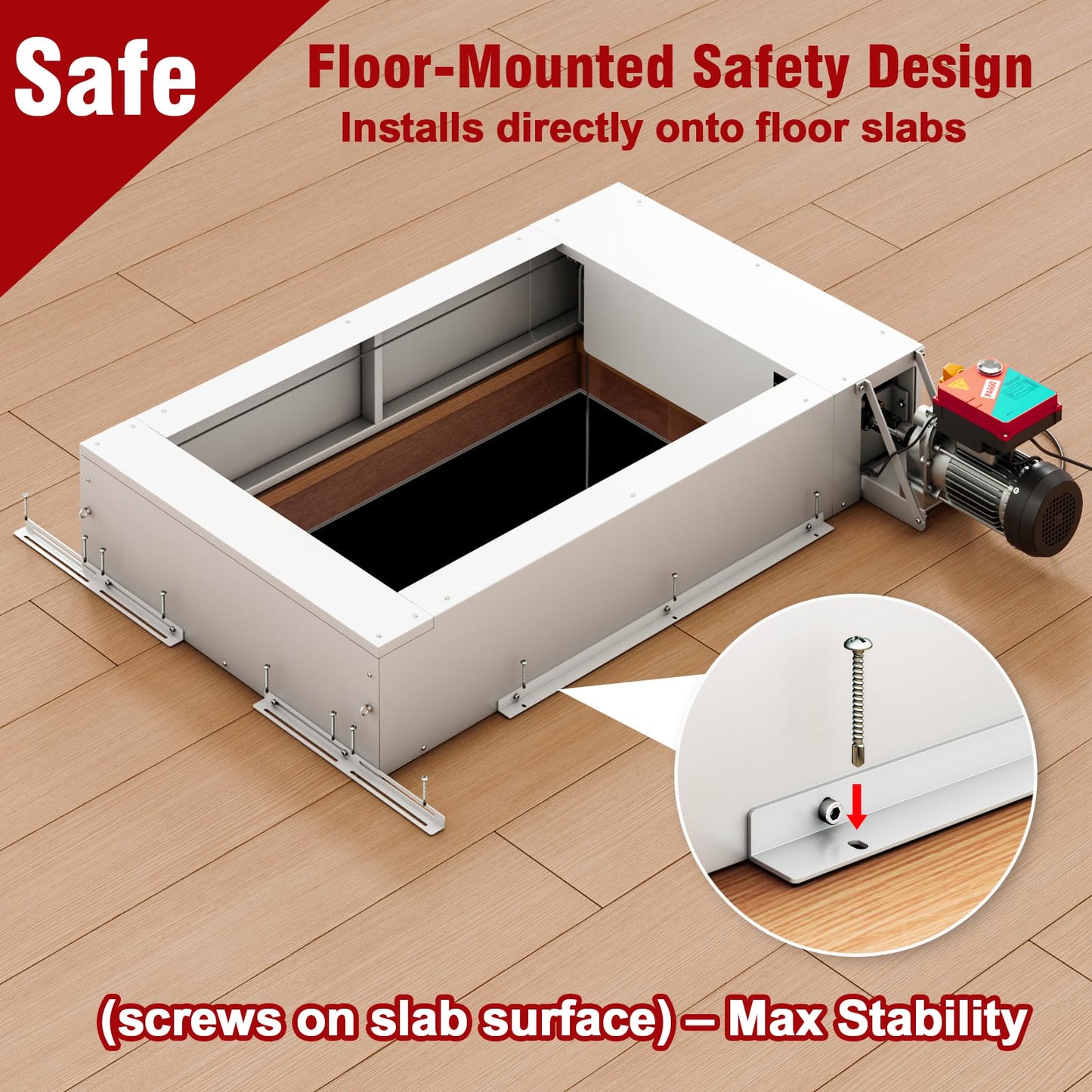 Electric Attic Lift for Garage Storage, Dual Wired/Wireless Remote for Attic Lift, 220 lb Capacity & 13 ft Lift Height, Heavy Duty for Garage & Warehouse