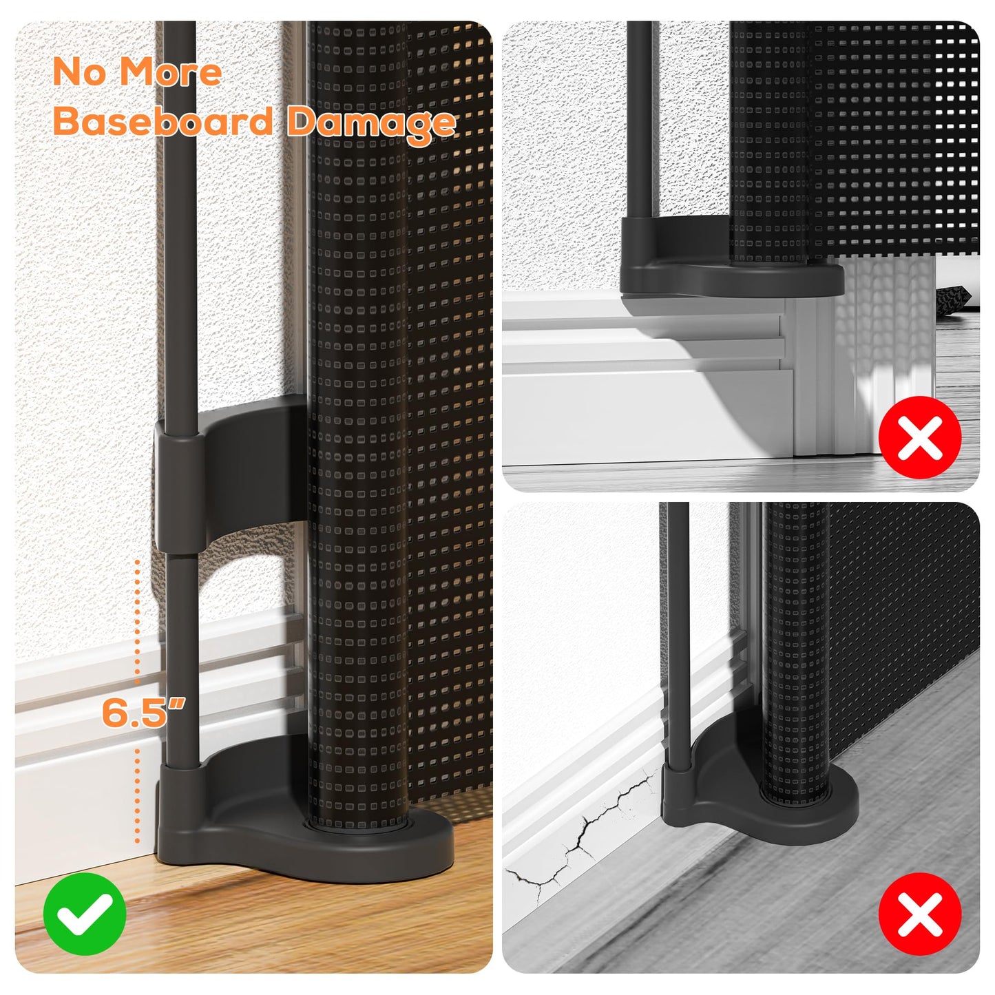 Mutak Retractable Baby Gate for Stairs, 42" Tall X 200" Wide Mesh Dog Gate Indoor, Child Gate for Doorways, Hallways, Deck, Indoor Outdoor Pet Baby Safety Essentials for Home, Black