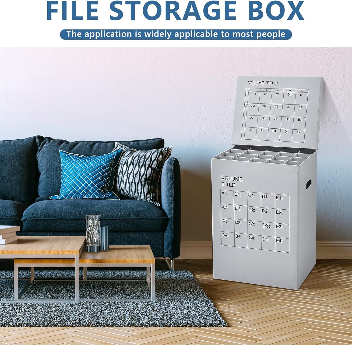 PerKoop Blueprint Holder | 2-Pack Storage Organizer with 40 Slots | 25 x 17.7 x 14.2 Inch for Home & Office