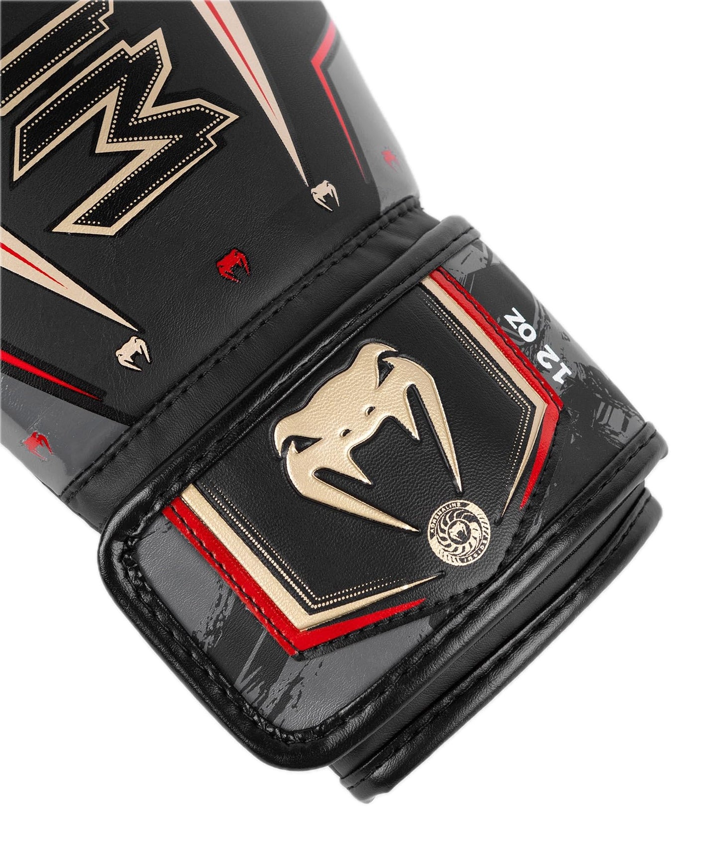 Venum Elite Evo Boxing Gloves - Black/Gold/Red