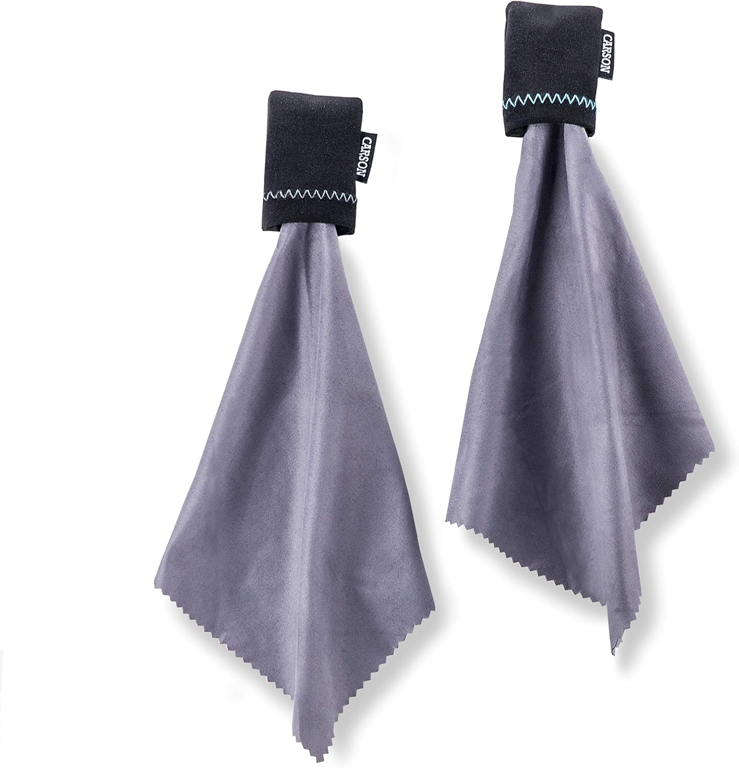 2 Pack (SN-10AM), Carson Stuff-It Go Microfiber Lens Cloth Cleaning System - Black