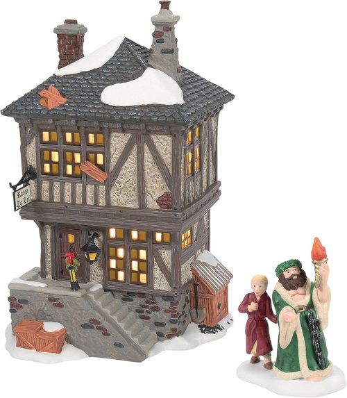 Department 56 Porcelain Dickens Village | A Christmas Carol Miner's Home Building & Figurine Set - 7.87 Inch, Multicolor