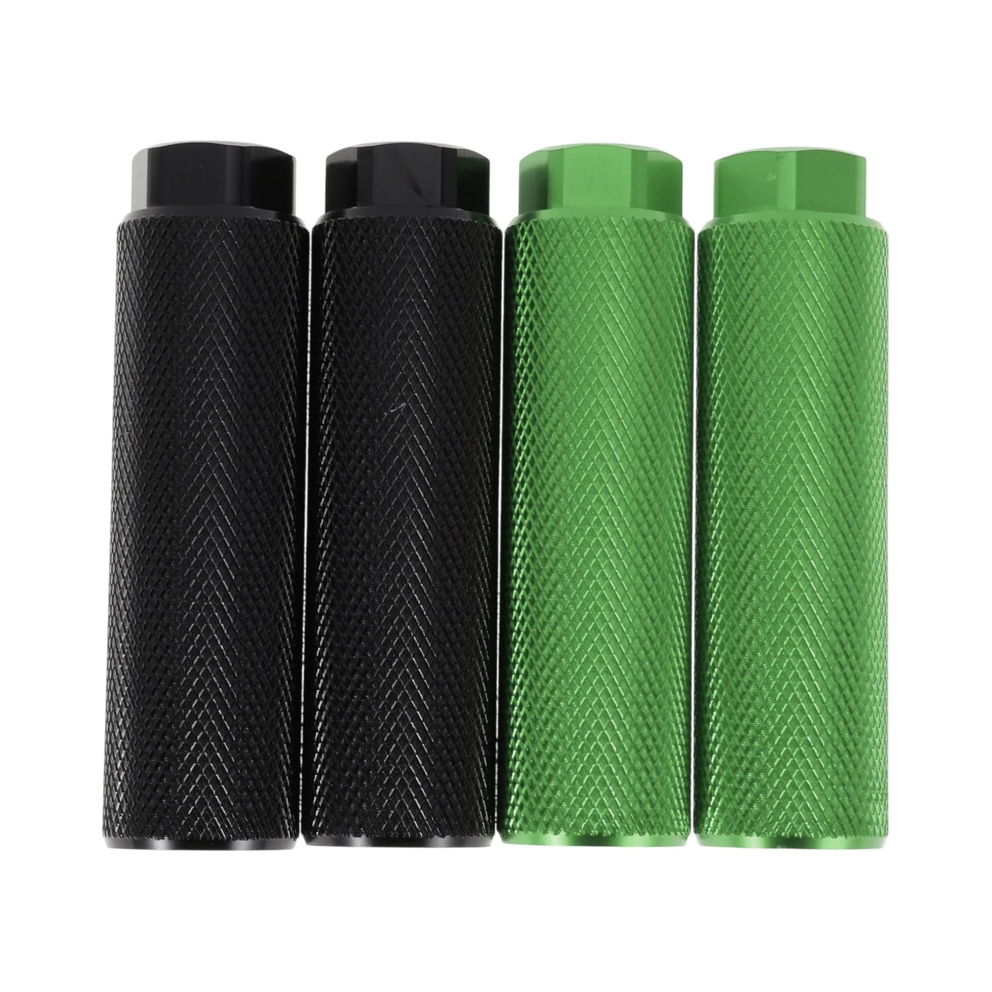 PARSLUCK 4 Pcs Aluminum Alloy Anti-Skid Bike Pegs 100mm Length Bicycle Backseats Stands Cycling Foot Pegs 3/8 Inch Axles Black Green