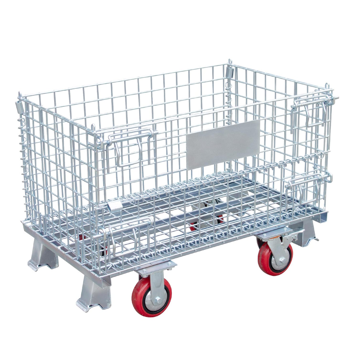 MutsMover Collapsible Wire Storage Basket with Wheels, 32"x20"x24", Heavy-Duty Foldable Metal Bin for Home, Garage & Laundry Room, 1500 lbs Capacity