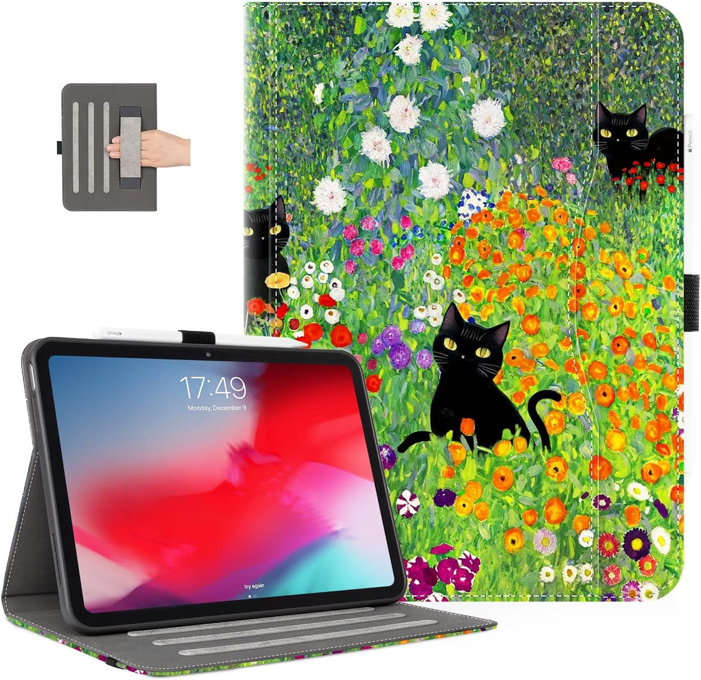 CutebriCase (A16) 11th 2025, 10th Case for iPad Generation iPad Generation Case with Pencil Holder Multi-Angle View