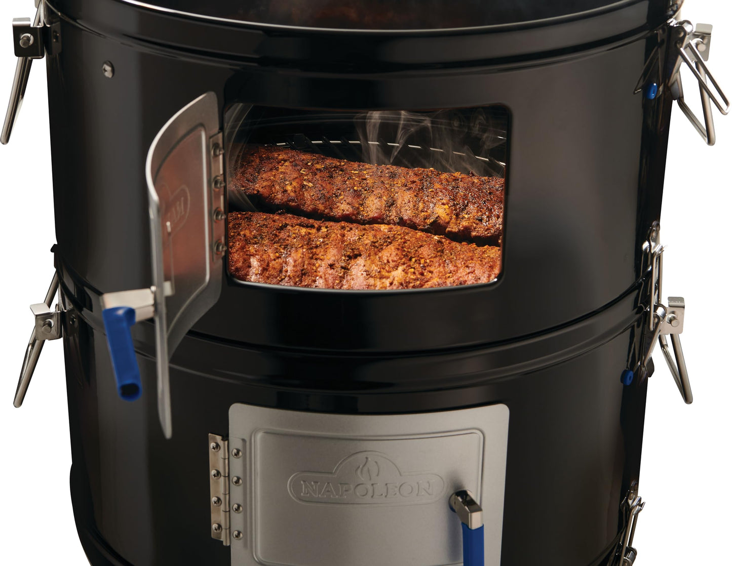 Napoleon Apollo® 22-In Vertical Charcoal Water Smoker, Gloss Black Finish, Stainless Steel Grids, ACCU-PROBE Temperature Gauge