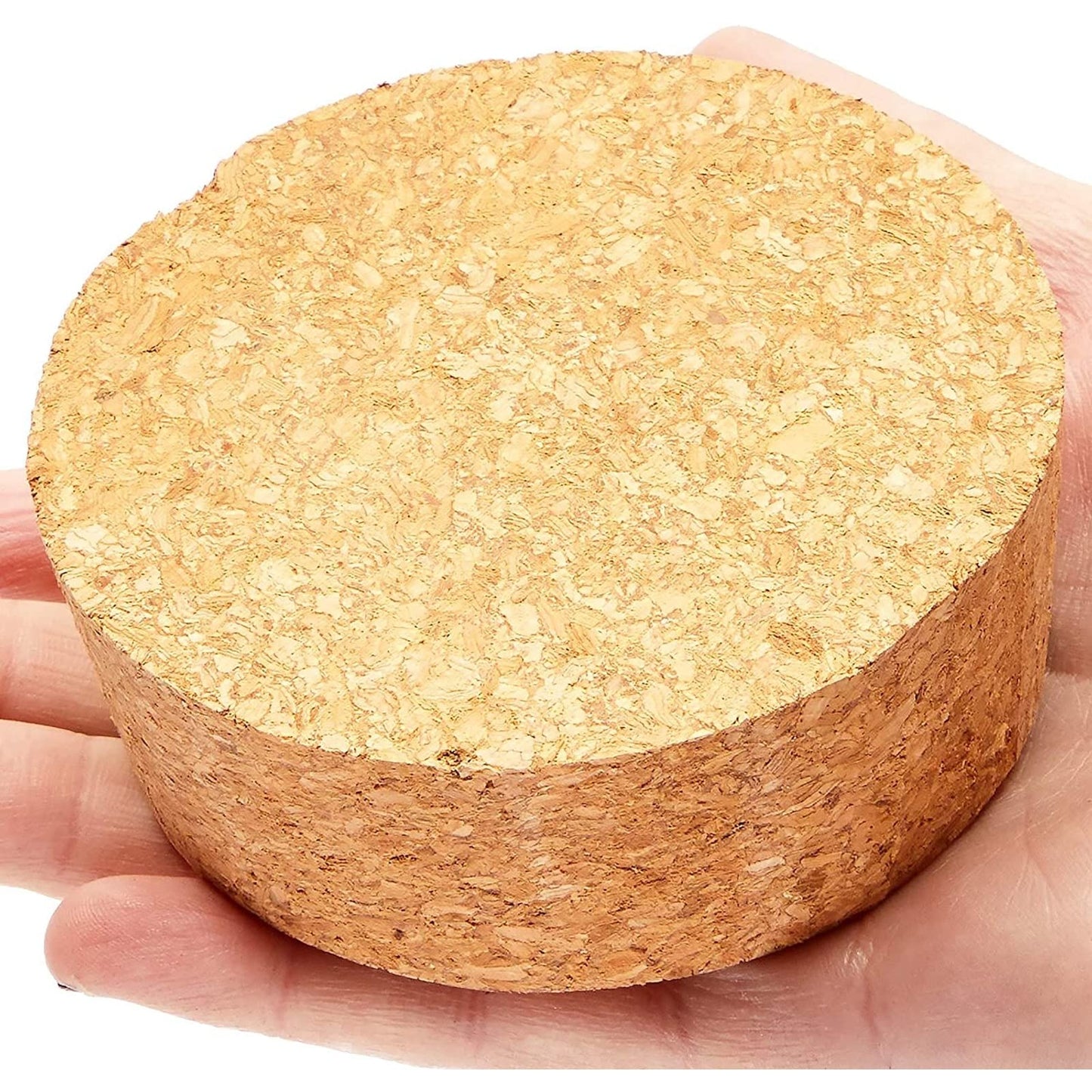 Juvale Large Tapered Cork Pucks & Plugs - Size #48, 3.48 x 3.27 x 1.29 in, 3-Pack - Wide Cork Stopper for Sealing Jars, Bottles & DIY Crafts