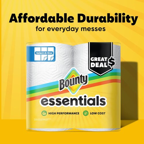 Bounty Essentials Select-A-Size Paper Towels - 6 Double Rolls, 108 Sheets Per Roll, White