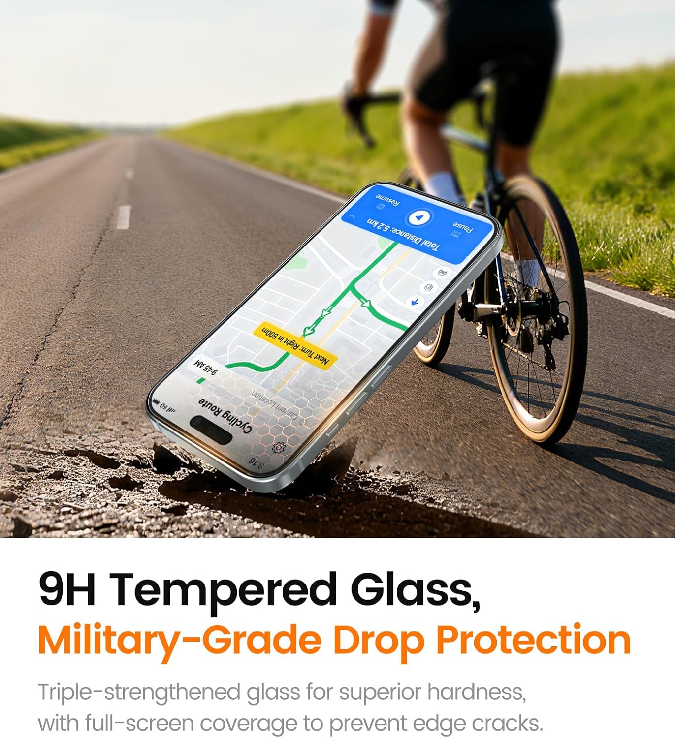 4 Pack 15 2-Pack Protector[99.99% Clear][9H Touch][Anti-fingerprint],4+2 iGluz for iPhone Screen Protector with Camera