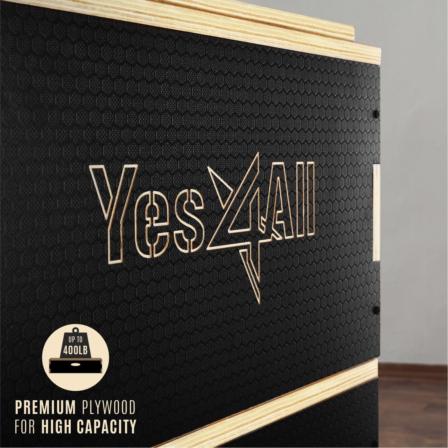 Yes4All 3 In 1 Wooden Plyo Box, Plyometric Box Platform For Jump Training, Jump Boxes For Home Gym Exercise And Outdoor Workout, 6 inches