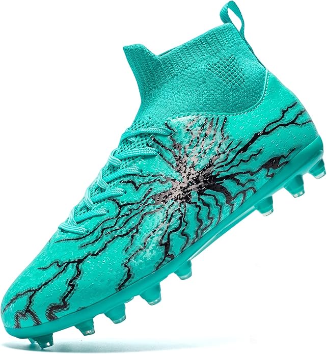 Kids Soccer Cleats Boys Girls Training Football Cleats Youth High-top Soccer Shoes for Little/Big Professional Athletic Outdoor Football Shoes