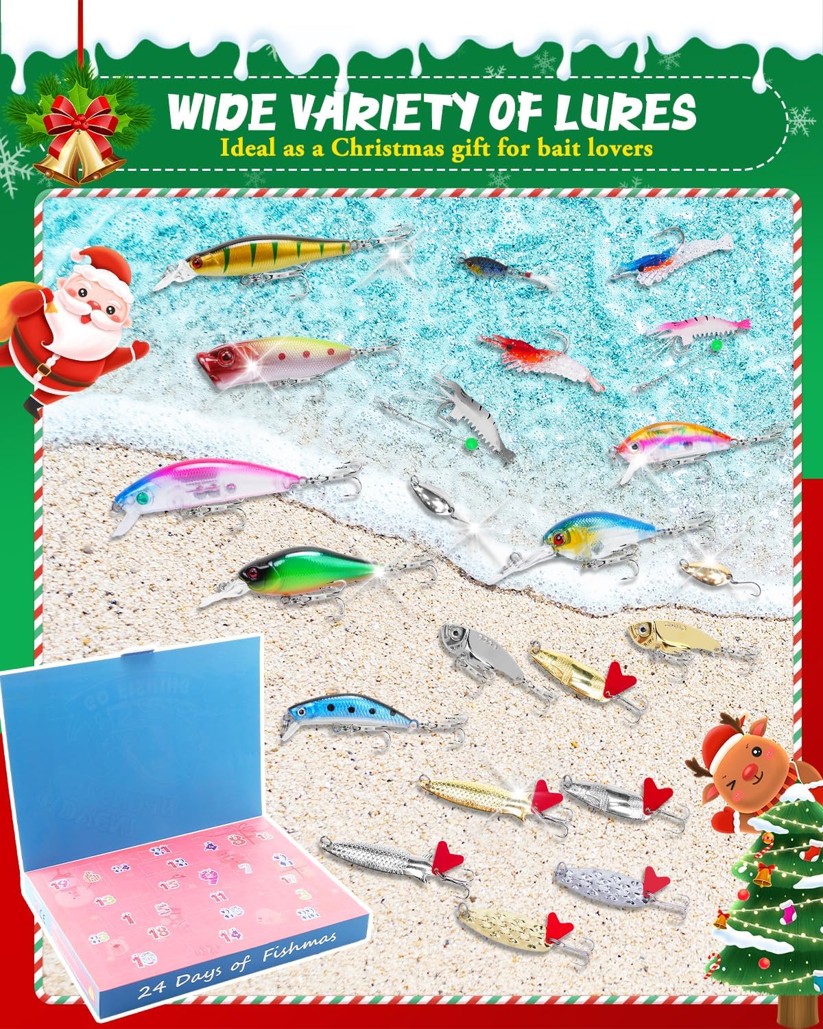 UCEC Fishing Advent Calendar 2025 - 24 Days of Fishing Gifts for Men, Teens & Boys