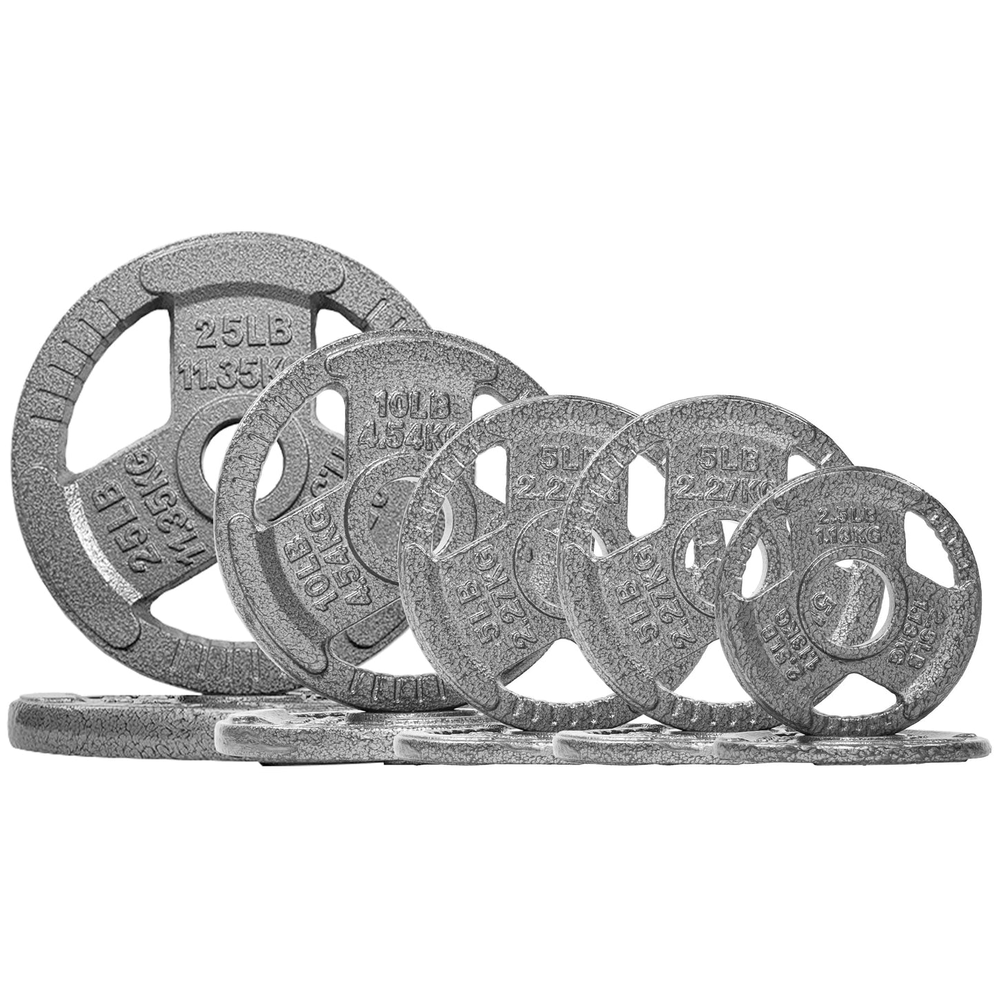 Fitvids Barbell 2-Inch Olympic Cast Iron Plate Weight Set 95 Pounds, Black