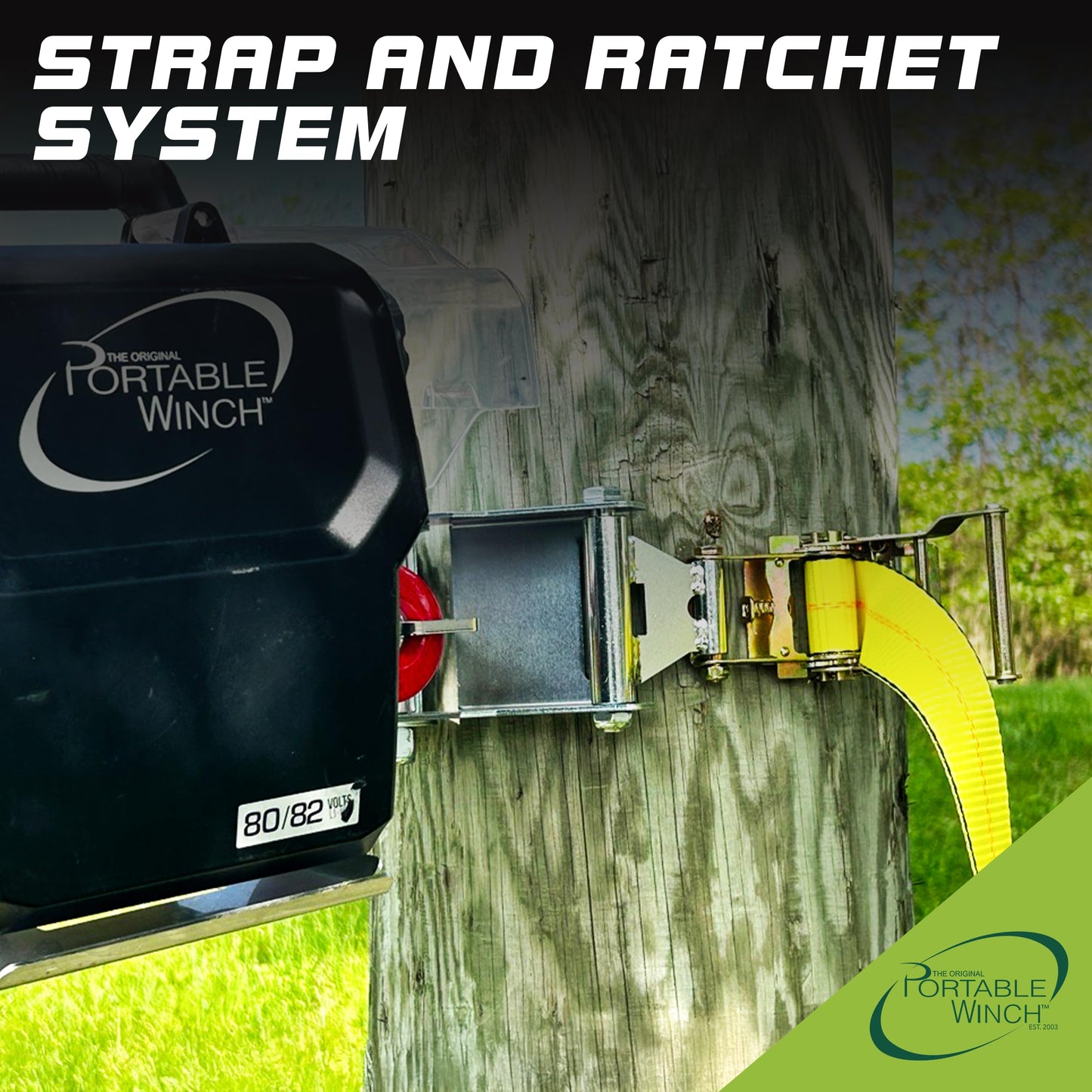 Portable Winch PCA-1269 Winch Anchor System for Trees and Poles, Durable Tree Anchor for Winching, 10,116 lb Capacity, Winch Accessories
