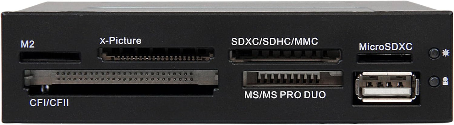 StarTech.com 3.5in 22-in-1 2.0 CF/SD/MMC/MS/xD (35FCREADBK3) Front Bay USB Internal Multi Media Memory Card Reader