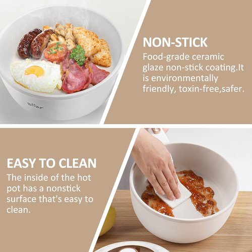 Bear Hot Pot Electric - 2L Multifunctional Cooking Pot | 1000W Rapid Noodles & Non-Stick Frying Pan