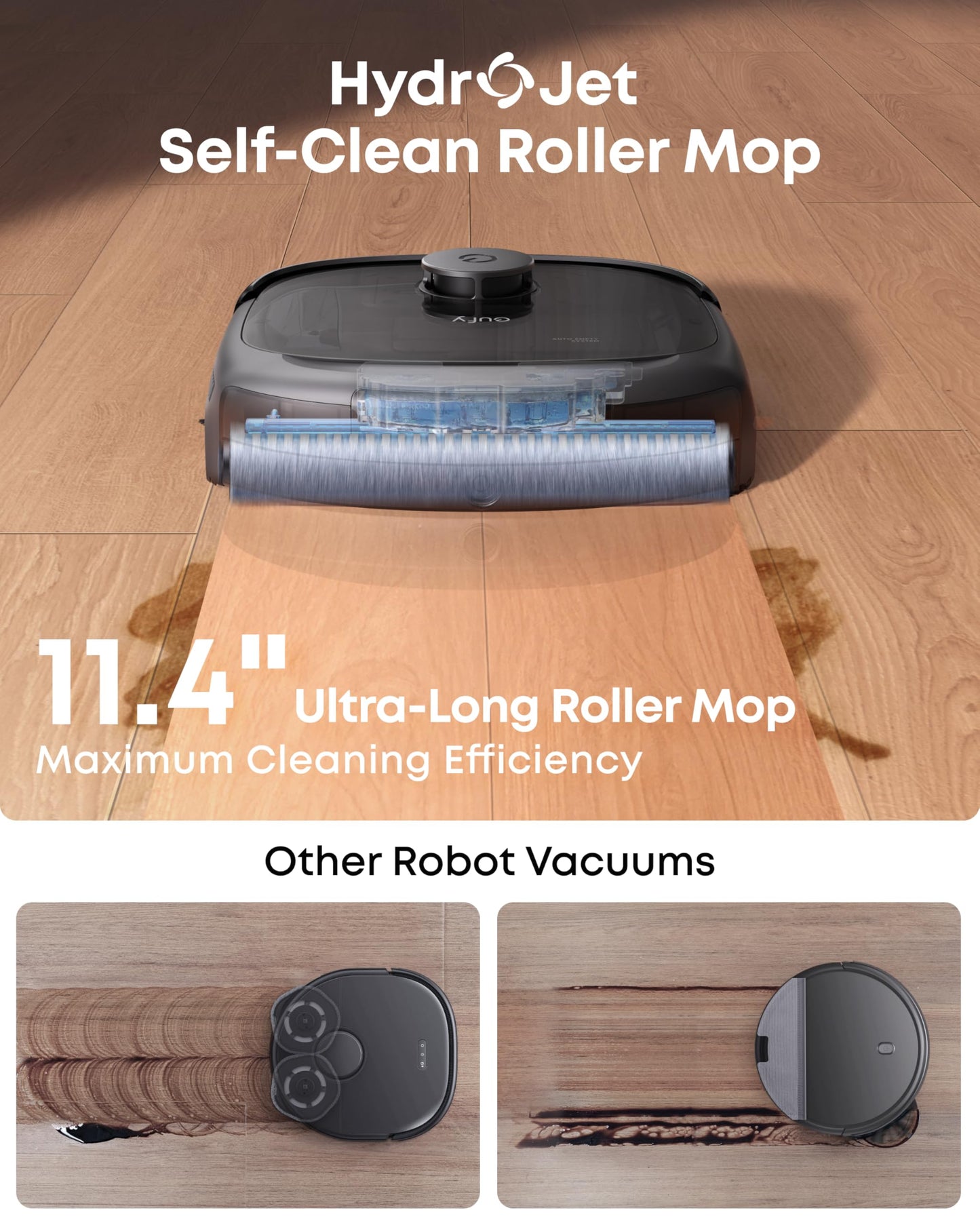 eufy Robot Vacuum E28, 20,000 Pa Suction, Roller Mop with HydroJet System, Portable Carpet for Deep Cleaning,All-in-One Robot Vacuum and Mop Combo, Zero-Tangling, Corner-to-Edge Cleaning (Upgraded)