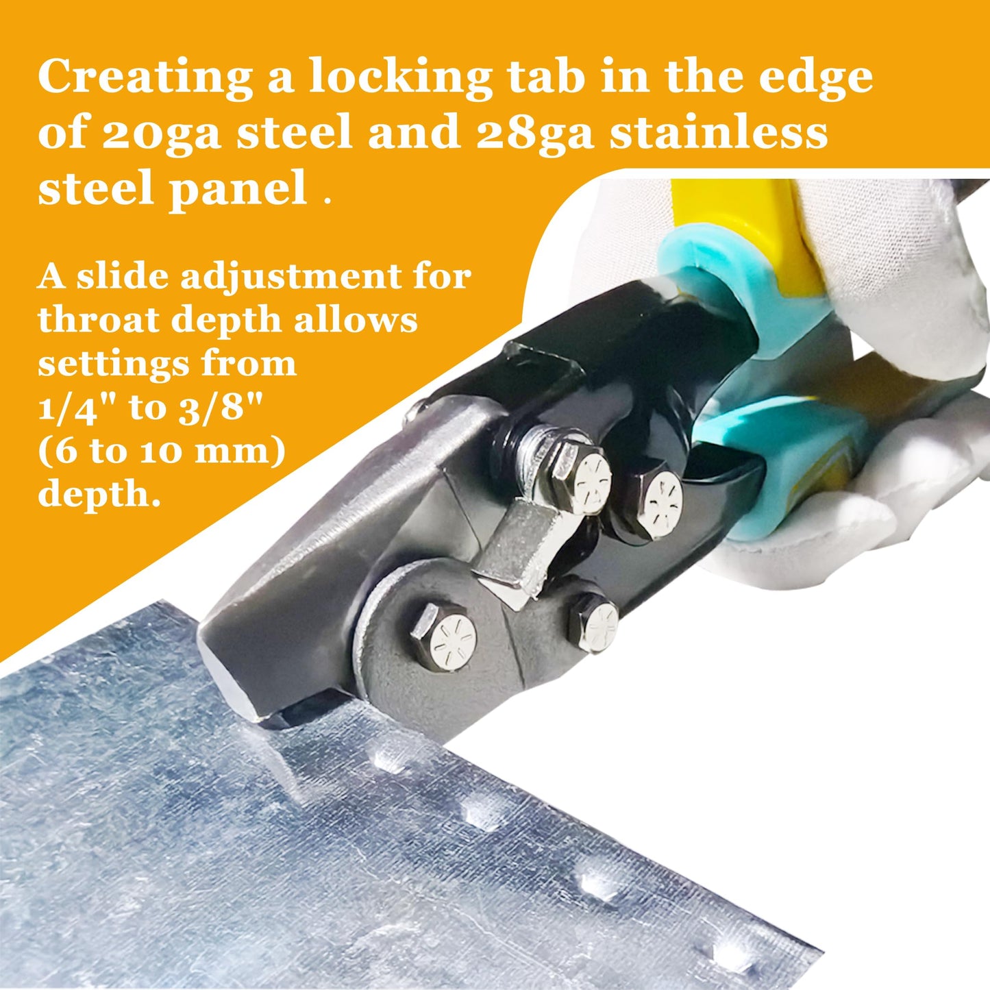Snap Lock Punch Notcher - Gutter Crimper Tool for Sheet Metal - Snaplock Crimping Tool for Gutter End Cap, Vinyl Siding and Skirting, 9 Inches