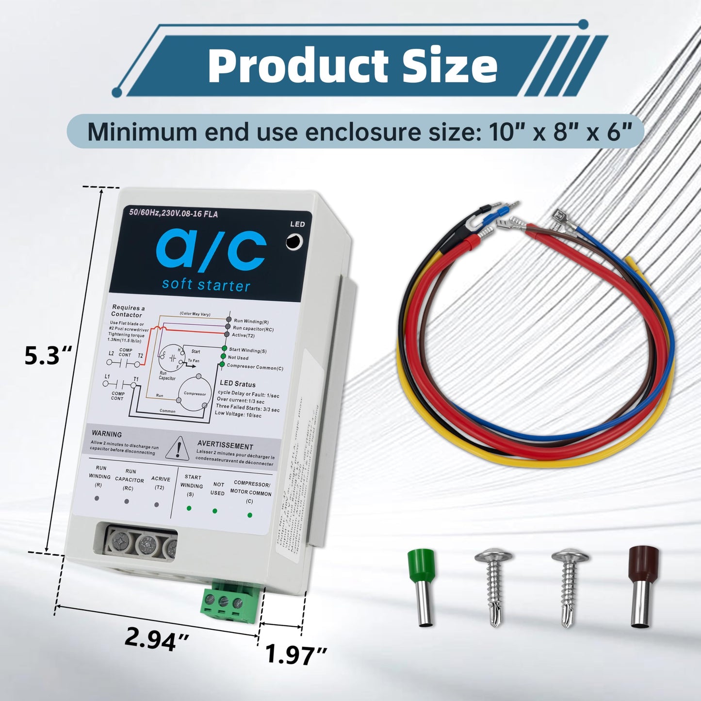 Eshcol AC Soft Start Kit for 1.75-3.5 Ton Air Conditioners, Fit for Home, RV, Commercial, Generators Use. Easy to Install, Reduces Start-Up Current by 70%, 110V-240V. Compatible with Most AC Brands.