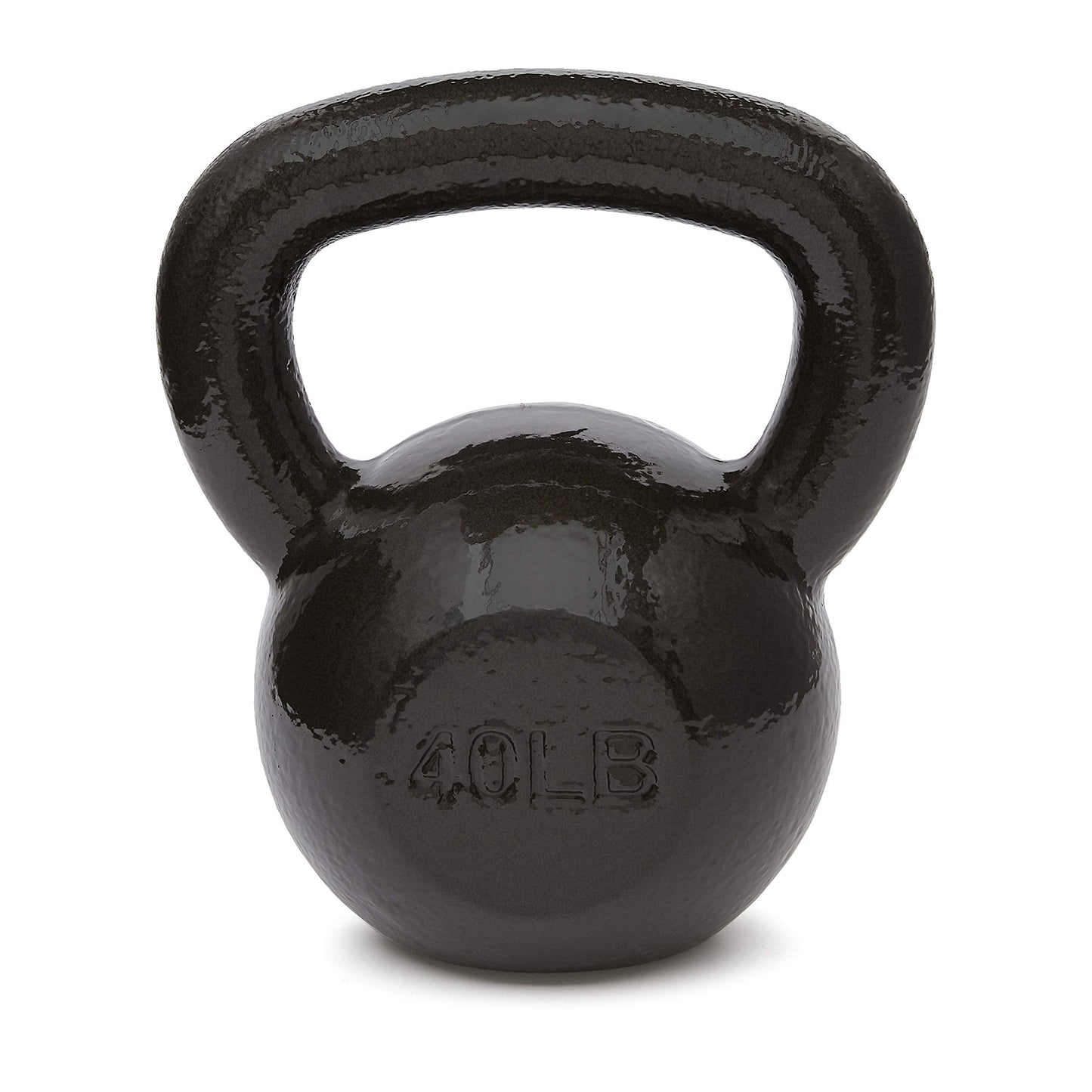 Amazon Basics Cast Iron Kettlebell for Strength Training, Wide Handle, 40 Pounds, Black