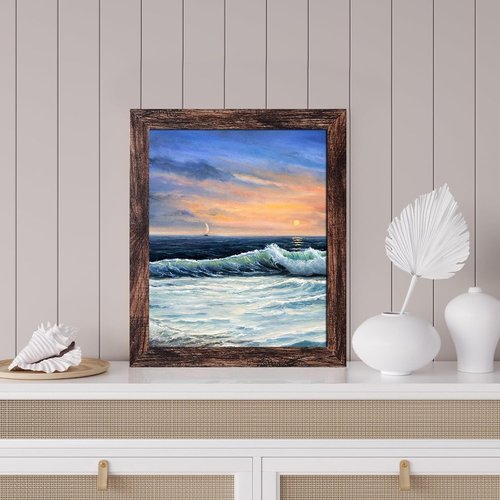 LUCKYLIFE 8x10 Picture Frame - Brown Wall Mount & Tabletop Display | Set of 2