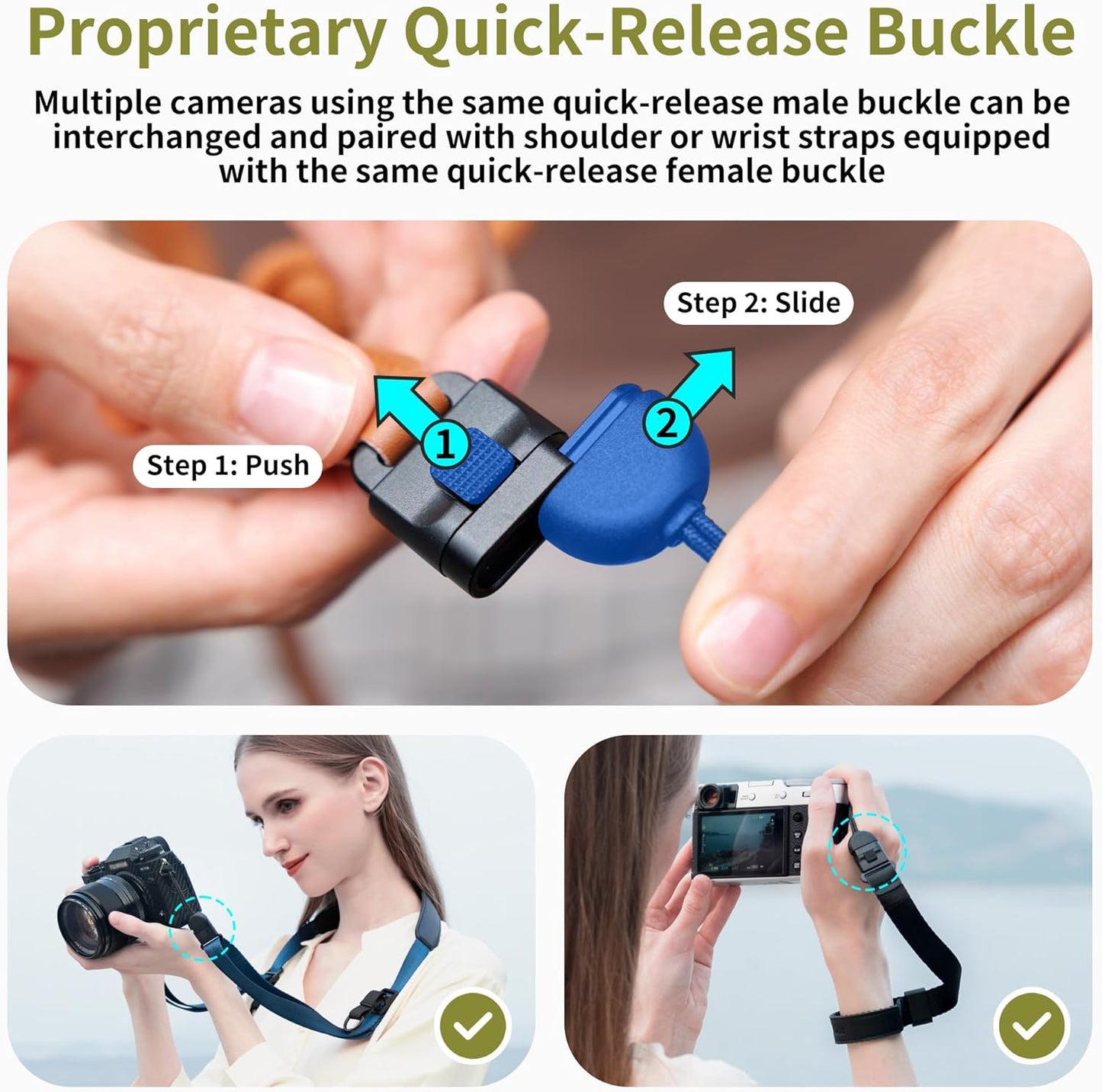 X100VI X100V A6500 RX100 G7X 60kg KIWIFOTOS Camera Wrist Strap Quick Release Hand Strap for Fuji Sony VI Canon DSLR