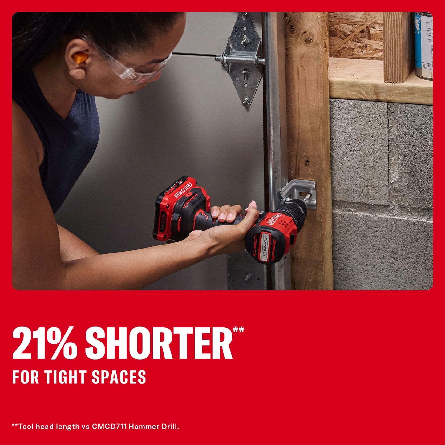 CRAFTSMAN V20* Brushless RP Compact 1/2-in Hammer Drill Kit (CMCD716D1)